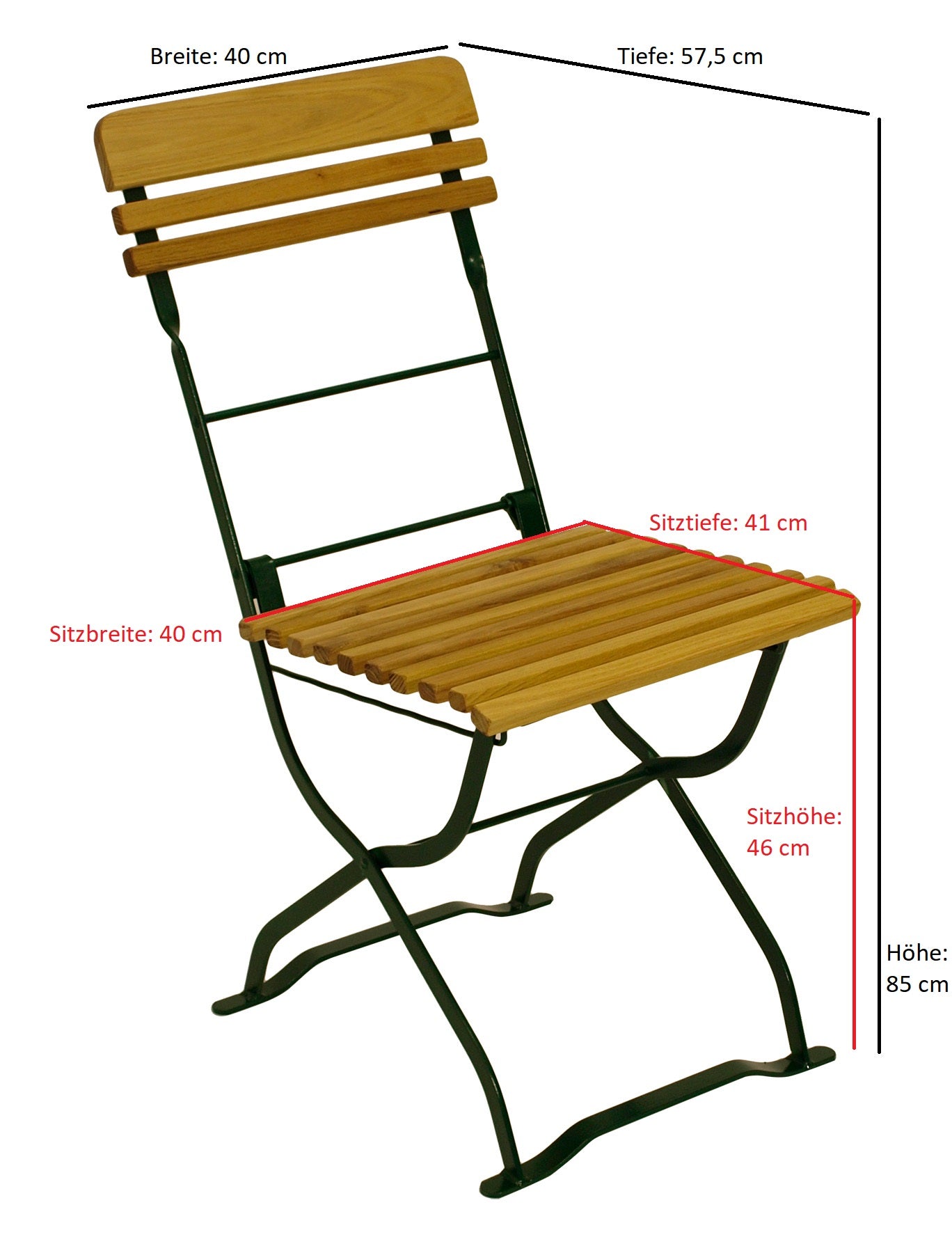 Set da birreria all'aperto MÜNCHEN 3 pezzi, acciaio piatto verde + Robinia