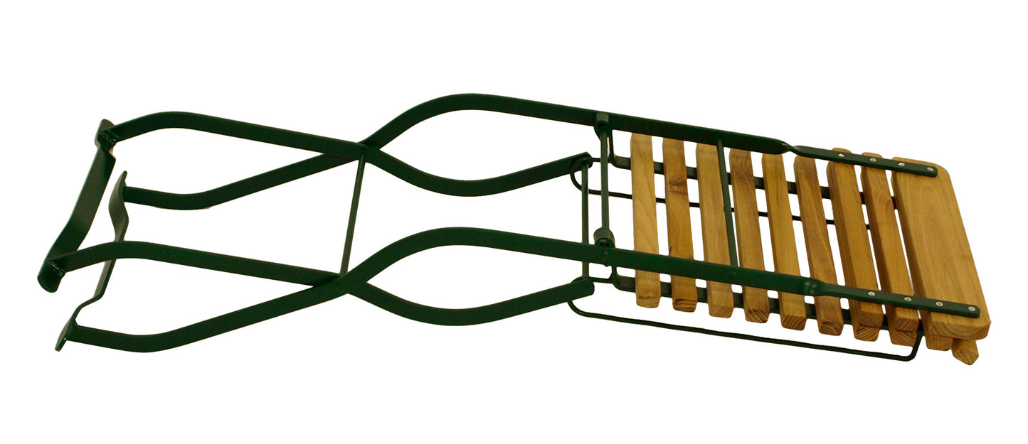 2x Biergartenstuhl MÜNCHEN, Flachstahl grün + Robinie, klappbar,