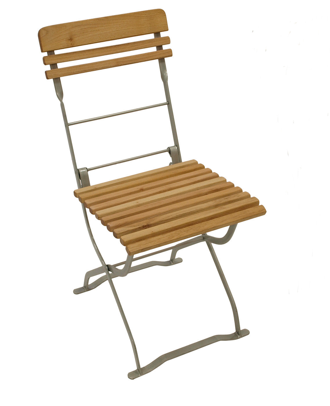 2 Stück Biergartenstuhl MÜNCHEN, Flachstahl verzinkt + Robinie, klappbar