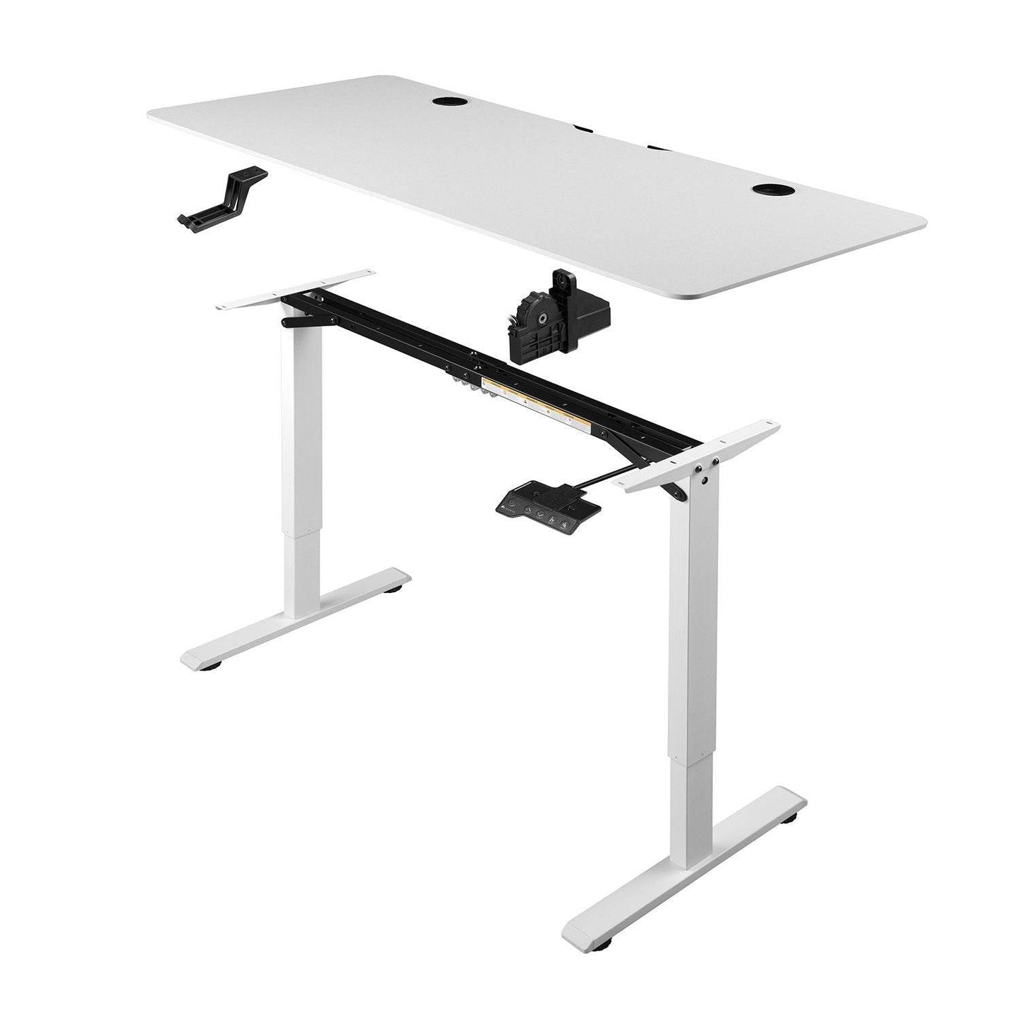 Elektrisch verstellbarer Schreibtisch 140x60 cm in Weiss - Palo24