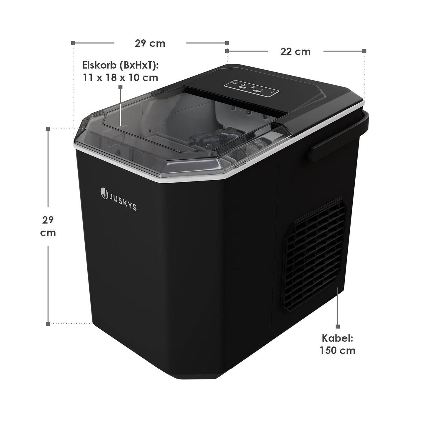 Eiswürfelmaschine IceOracle in Schwarz - Palo24