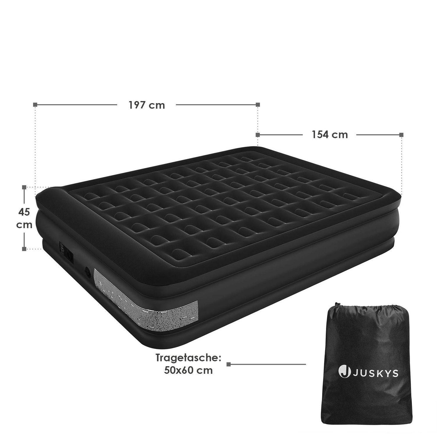 Luftbett Sapri L mit integrierter Pumpe - Schwarz - Palo24