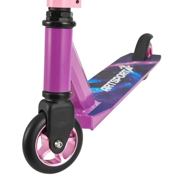 Stunt Scooter Galactic Cruiser en Violet Noir Trick Scooter avec direction à 360°