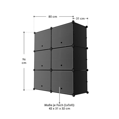Würfel Schuhregal für bis zu 24 Paar Schuhe - Schwarz
