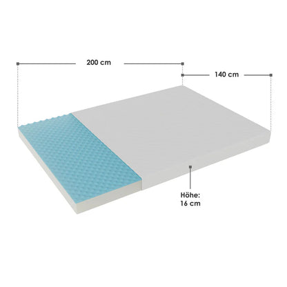 Matelas mousse froide 140 x 200 cm en mousse froide polyuréthane comprimée