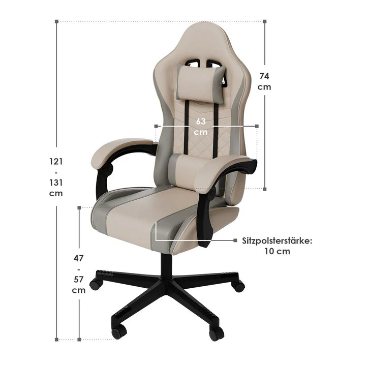 Bürostuhl Gamingstuhl HyperSeat beige/hellgrau