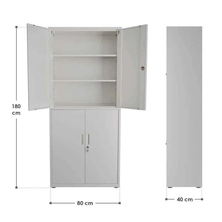 Aktenschrank Büroschrank aus Metall Weiss