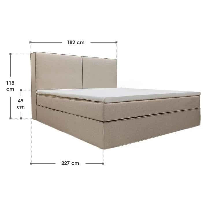 Boxspringbett Detroit - Chenille-Stoff 180x200 cm Beige