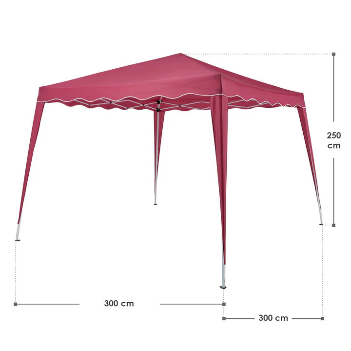 Faltpavillon Vivara 3x3 m in Bordeaux mit Tragetasche