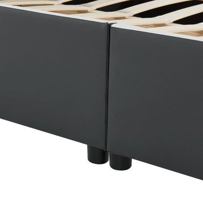 Lit rembourré LED Sevilla 140 x 200 cm sommier à lattes gris foncé