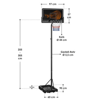 canestro da basket mobile e regolabile in altezza