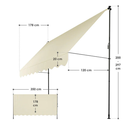 Klemmmarkise Kapstadt 350x120 cm Beige - Palo24