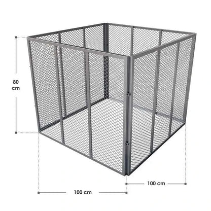 Metall Komposter für Gartenabfälle 800L Silber