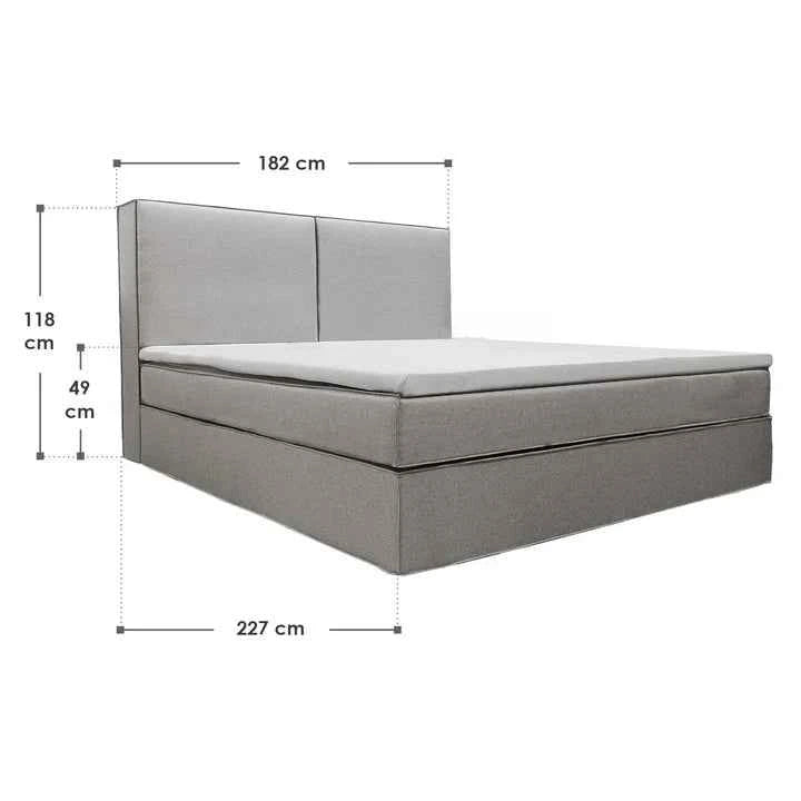 Boxspringbett Detroit - Chenille-Stoff 180x200 cm Grau