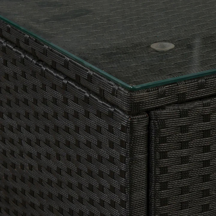 Polyrattan Lounge Sitzgruppe Nassau mit Bezügen in Dunkelgrau