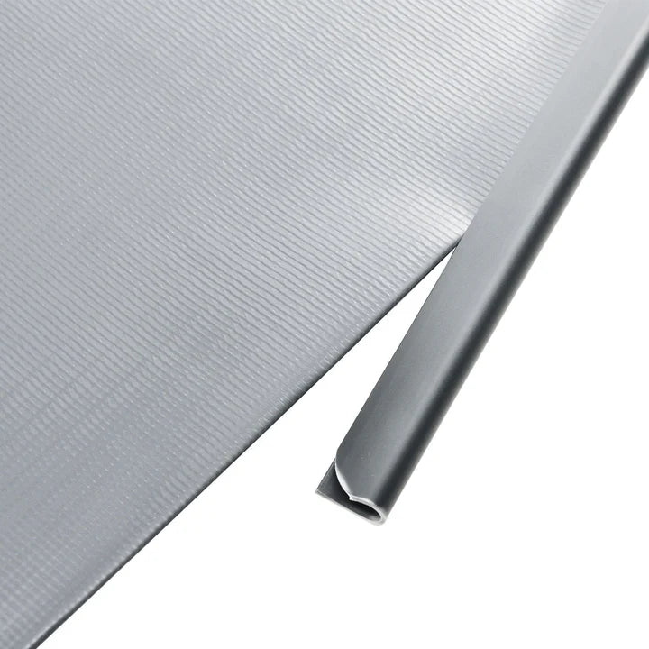 Panneau de clôture en PVC gris clair avec bandes d'intimité, lot de 4