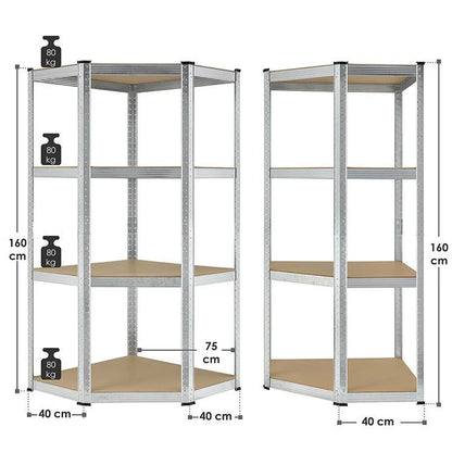Mensola angolare portaoggetti "Corner Easy" 160 x 75 x 40-75 cm