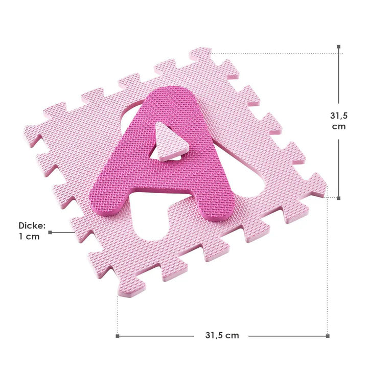 Tappetino puzzle per bambini Juna 36 pezzi dalla A alla Z e da 0 a 9