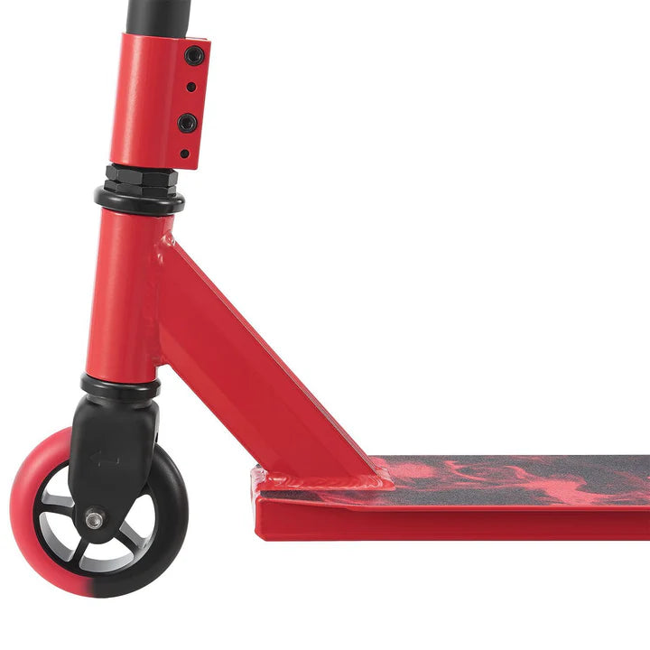 Stunt Scooter Red Smoke in Rot Schwarz Trick Roller mit 360° Lenkung