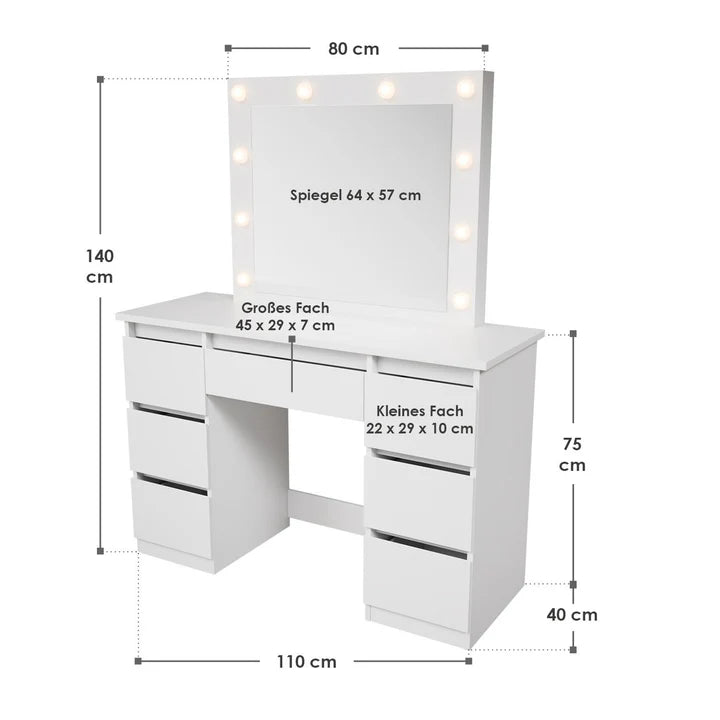 Schminktisch mit Spiegel Talea