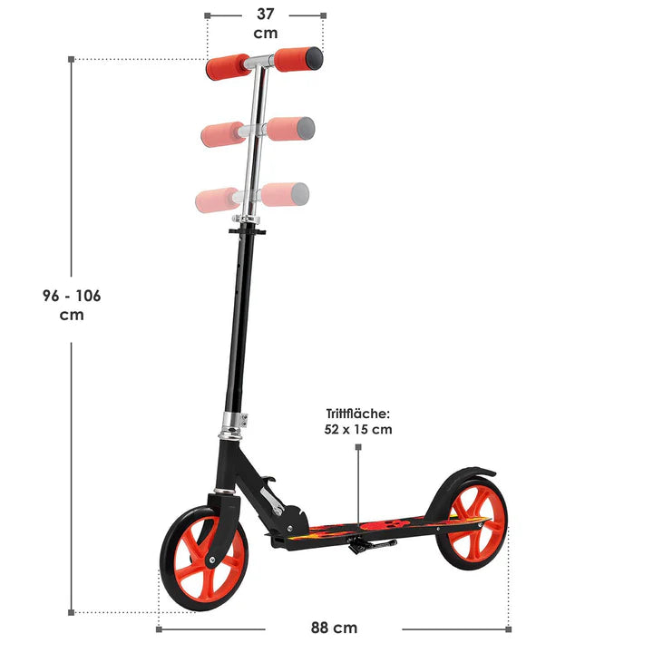 Scooter / scooter de ville « Fire » noir / rouge