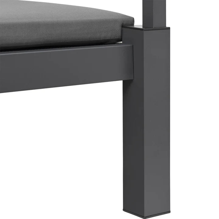 Doppel Loungebett Sonnenliege Kreta - Liege mit Dach in Grau