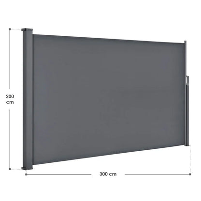 Seitenmarkise Dubai 300 x 200 cm dunkelgrau