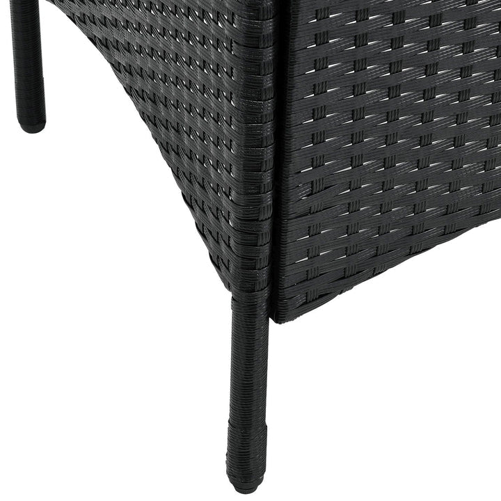 3-tlg Polyrattan Sitzgarnitur Balkon Set Bayamo schwarz / grau