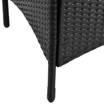 3-tlg Polyrattan Sitzgarnitur Balkon Set Bayamo schwarz / grau