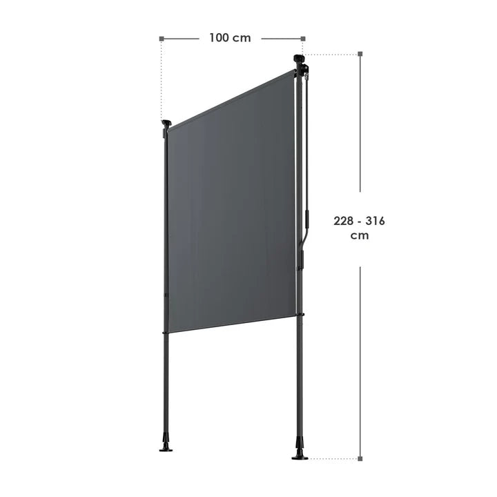 Senkrechtmarkise Barbados 100x310 cm Grau - Palo24