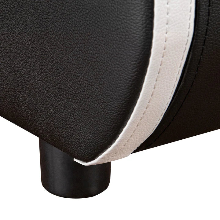 Lit rembourré LED Sevilla 180 x 200 cm sommier à lattes noir