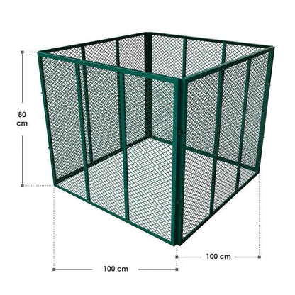 Metall Komposter für Gartenabfälle 800L Dunkelgrün