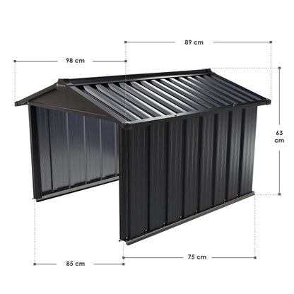 Mähroboter Garage MGMT1 aus Metall mit Satteldach in anthrazit