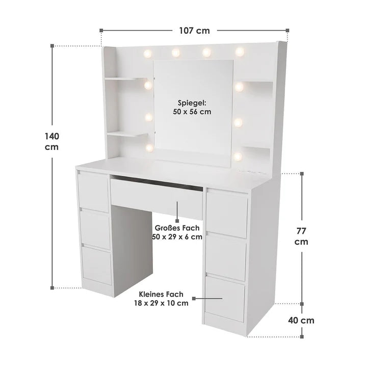 Schminktisch mit Spiegel Malia