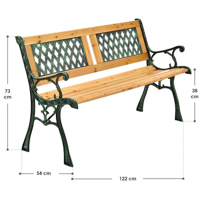 2 Sitzer Gartenbank Sanremo aus lackiertem Holz und Gusseisen