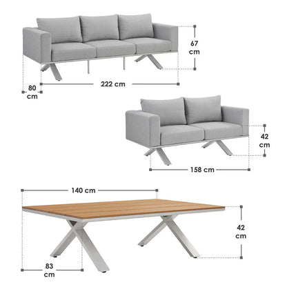 Premium Gartenlounge Set Alexandria Grau - Palo24