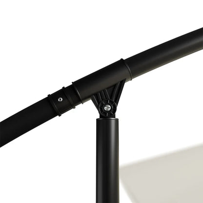 Ampelschirm Brazil Ø 3,0m mit LED, Kurbel und Standfuß in dunkelgrau und creme