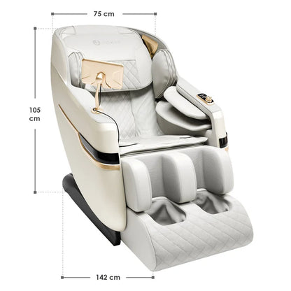 Massagesessel Naxos Bluetooth & Heizung Weiss Hellgrau