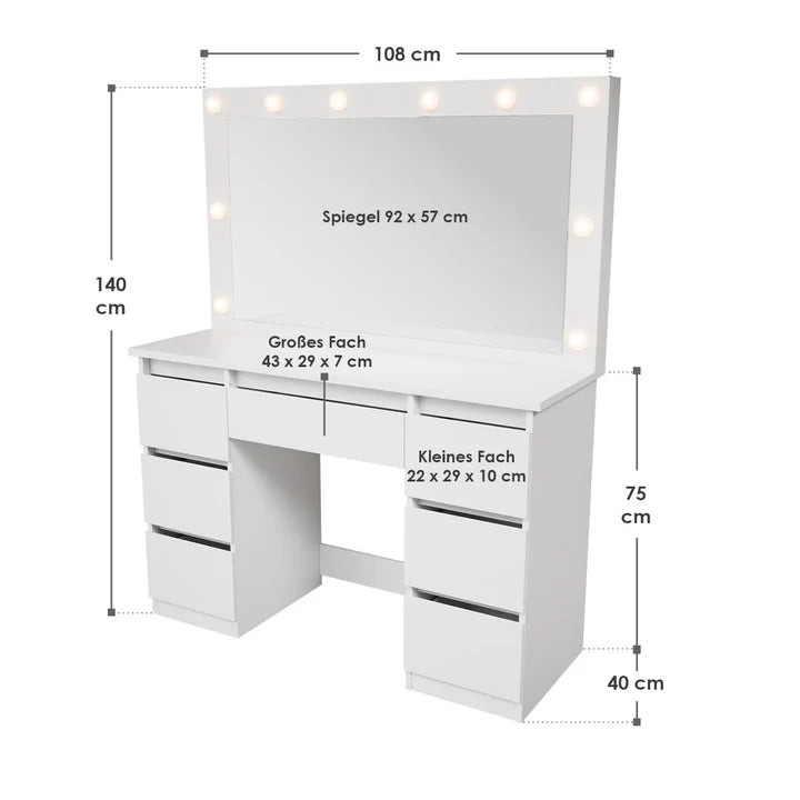 Schminktisch mit Spiegel Lilia