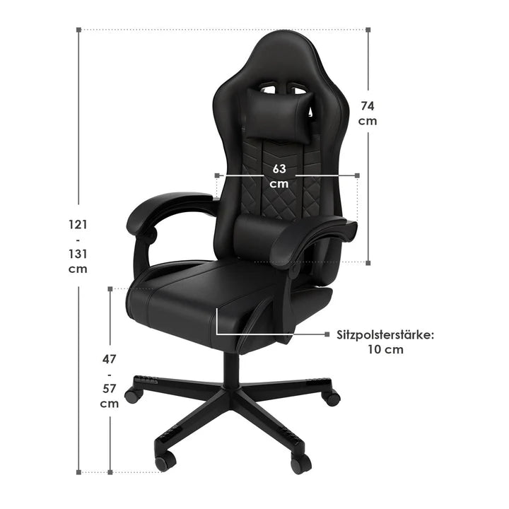 Bürostuhl Gamingstuhl HyperSeat Schwarz