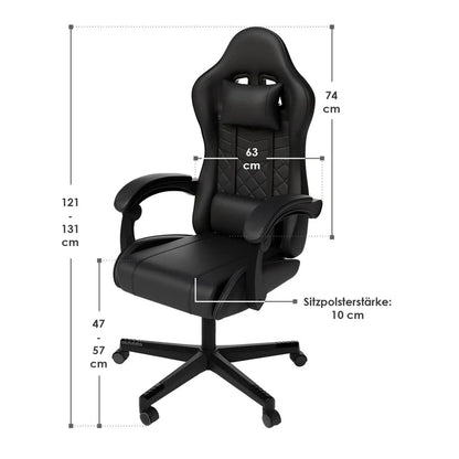 Bürostuhl Gamingstuhl HyperSeat Schwarz
