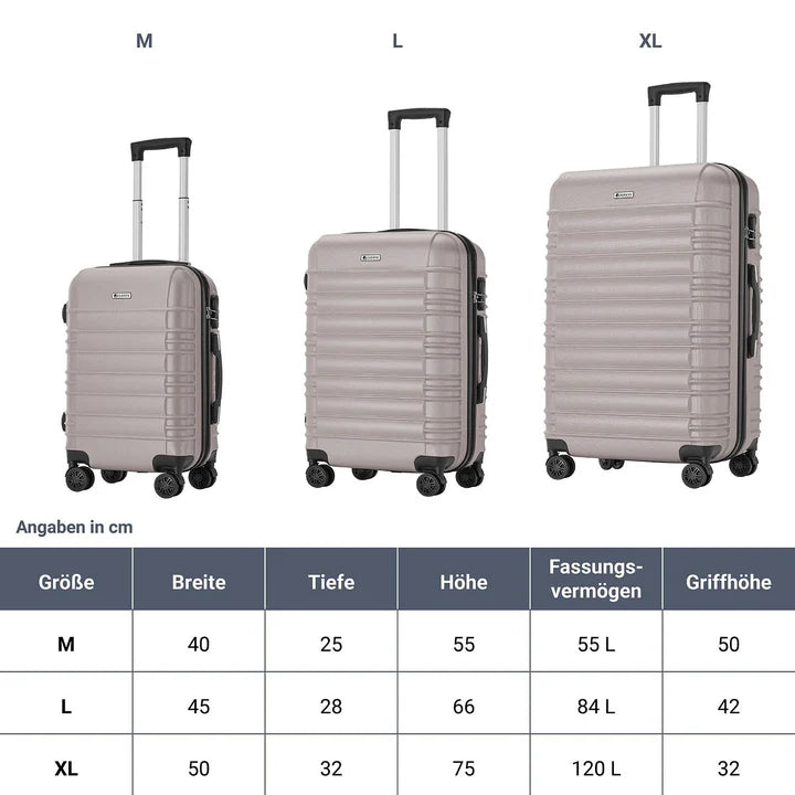 Hartschalen Kofferset Rom 3 tlg Beige