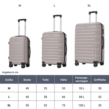 Hartschalen Kofferset Rom 3 tlg Beige