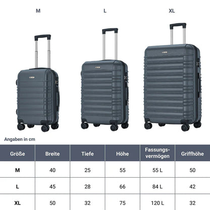 Hartschalen Kofferset Rom 3 tlg Anthrazit