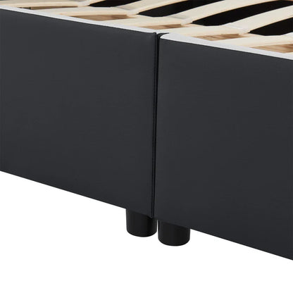 Lit rembourré LED Sevilla 140 x 200 cm sommier à lattes noir