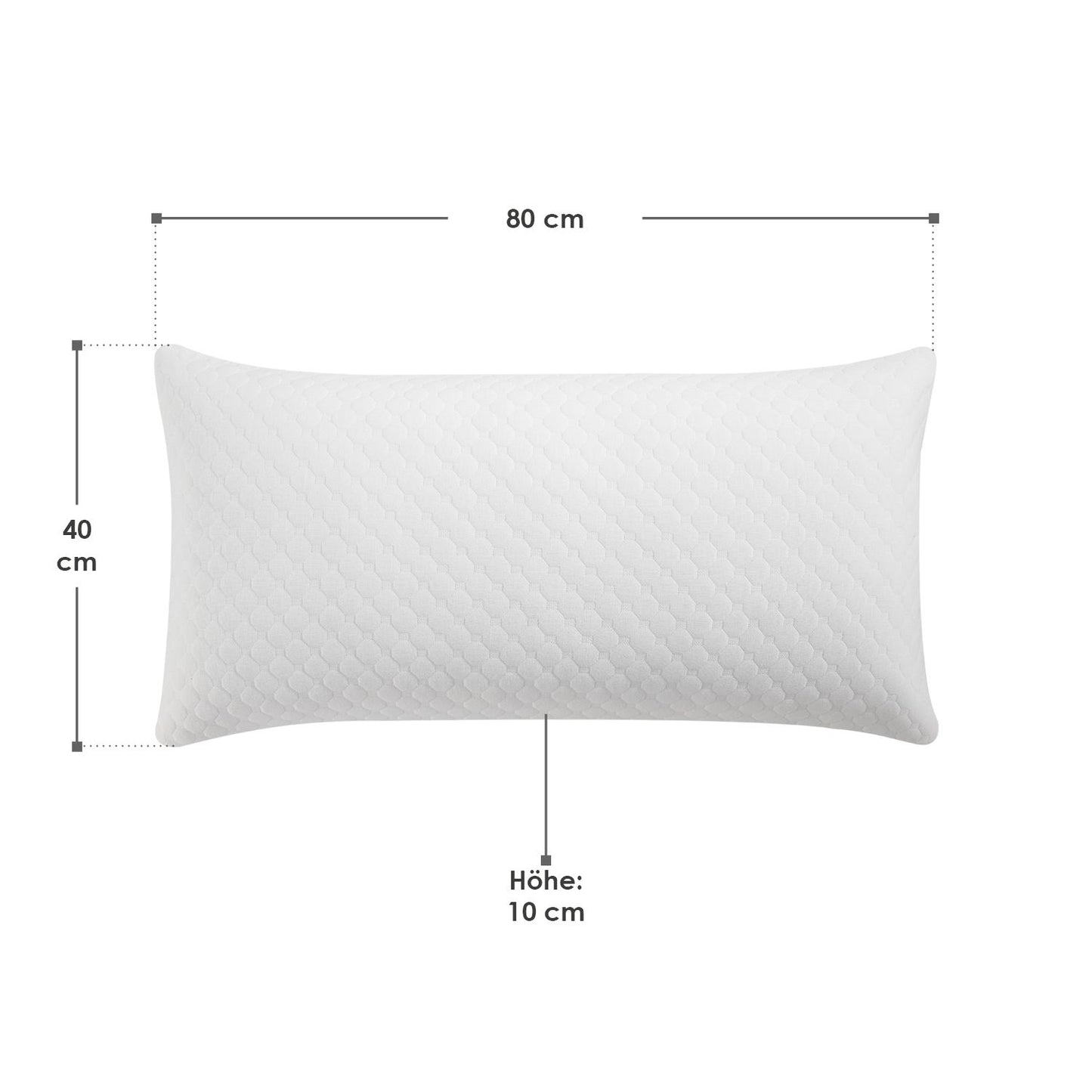 2er Set Kopfkissen 40 x 80 cm mit Memory Foam