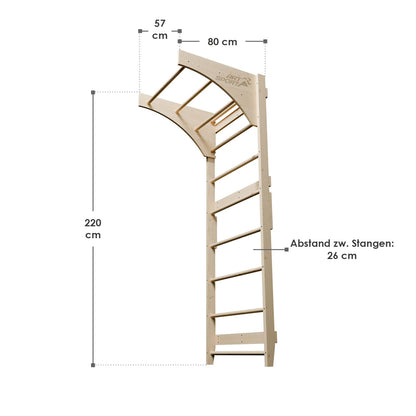 Holz Sprossenwand für Erwachsene - Natur