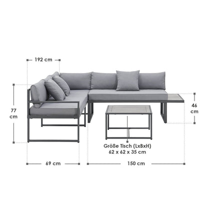 Gartenmöbel Balkonmöbel Lounge St. Tropez Grau - Palo24