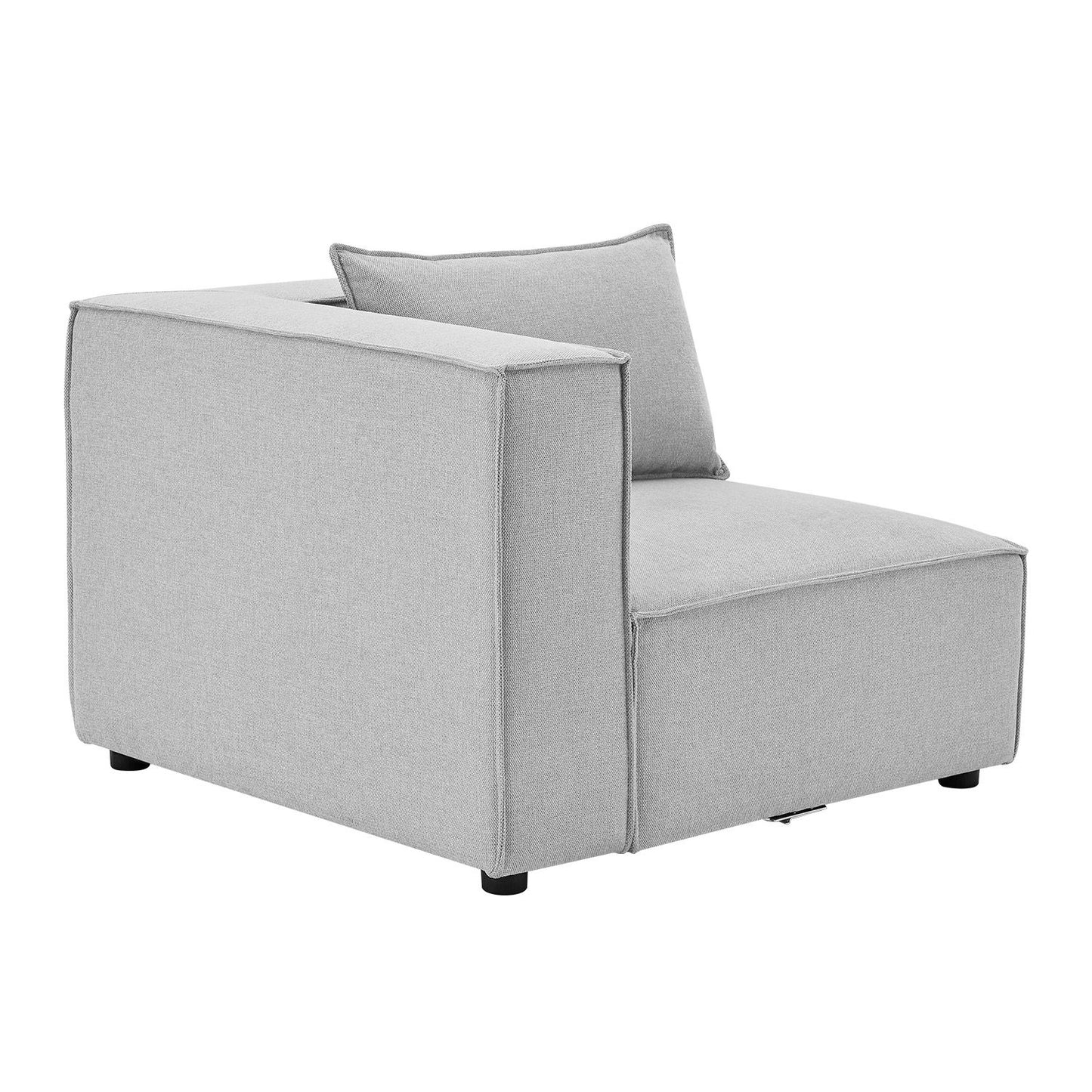 Modulares Sofa Domas XL - 4 Sitzer & Kissen - Stoff Hellgrau