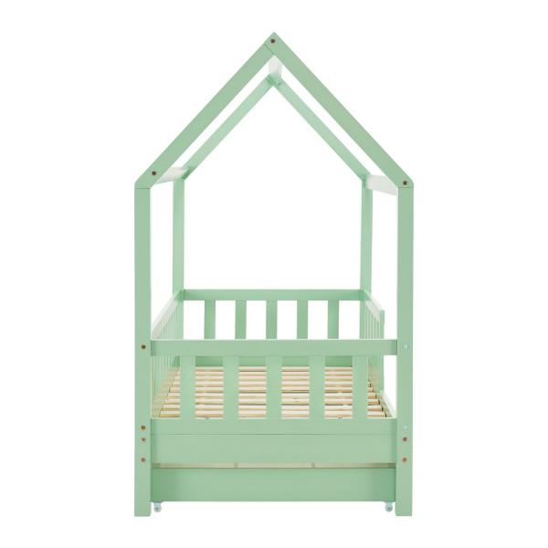 Letto per bambini Marli 80 x 160 cm con contenitore e rete a doghe Mint